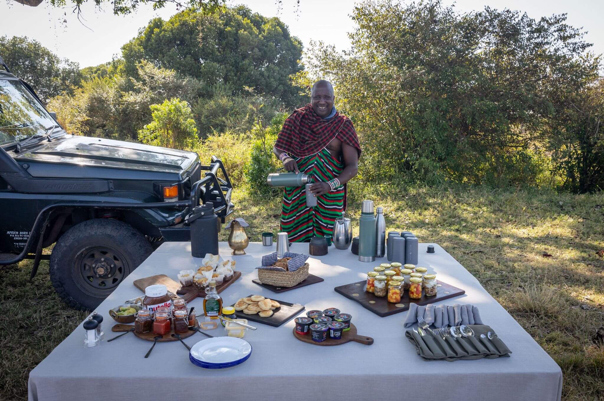 Africa Born breakfast spread after an epic morning drive. © Mark Boyd