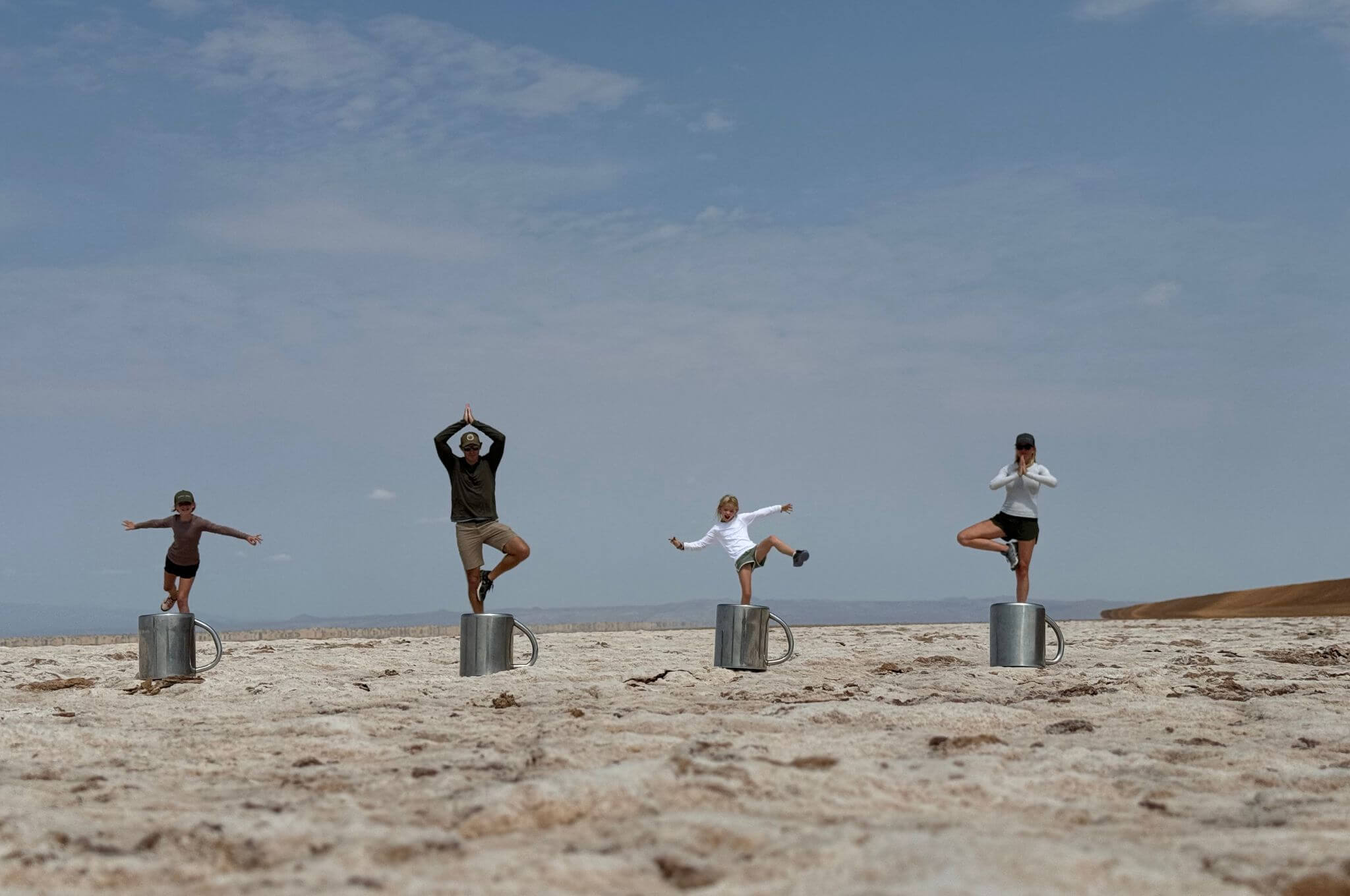 Fooling around in the Chelbi Desert salt pans © Paolo Parazzi